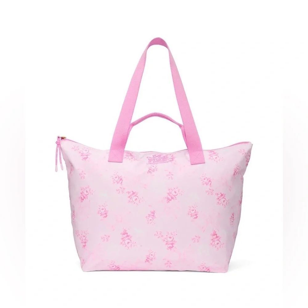 PINK X LoveShackFancy Tote Bag Pink Floral Beaux Icons Regular NWT